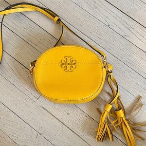 Tory Burch McGraw Round Vibrant Yellow Crossbody Bag